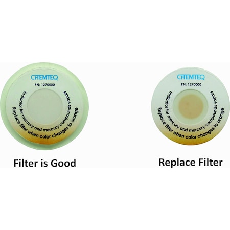 Chemteq Filter Change IndicatorSticker for Mercury & Mercury II Compounds Vapors, PK5 127-0000